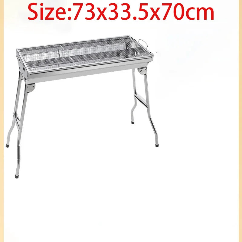 Folding Portable Charcoal Grill Stainless Steel Outdoor Camping Barbecue