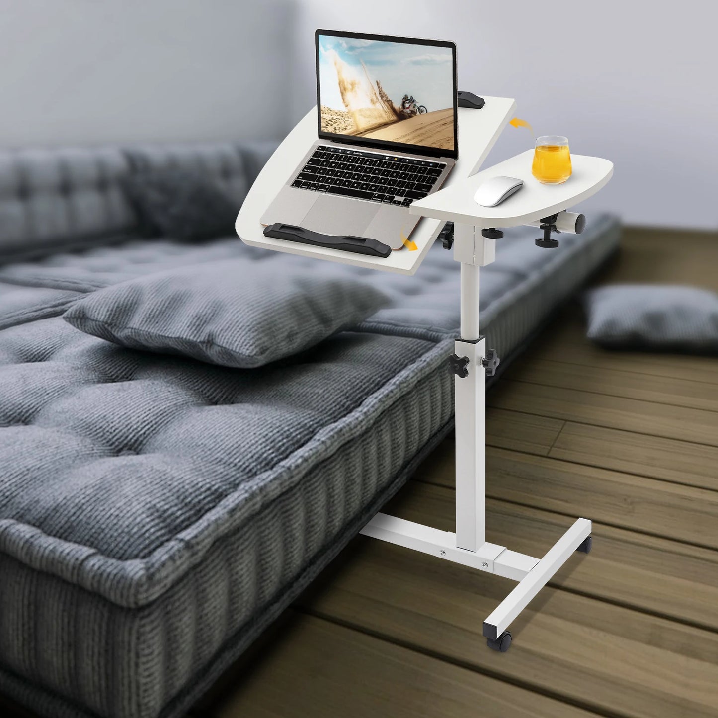 Adjustable Laptop Desk Tiltable 360 Tilt Rolling Home Office