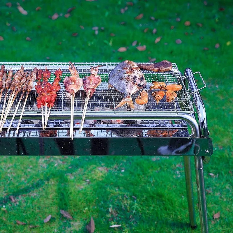Folding Portable Charcoal Grill Stainless Steel Outdoor Camping Barbecue