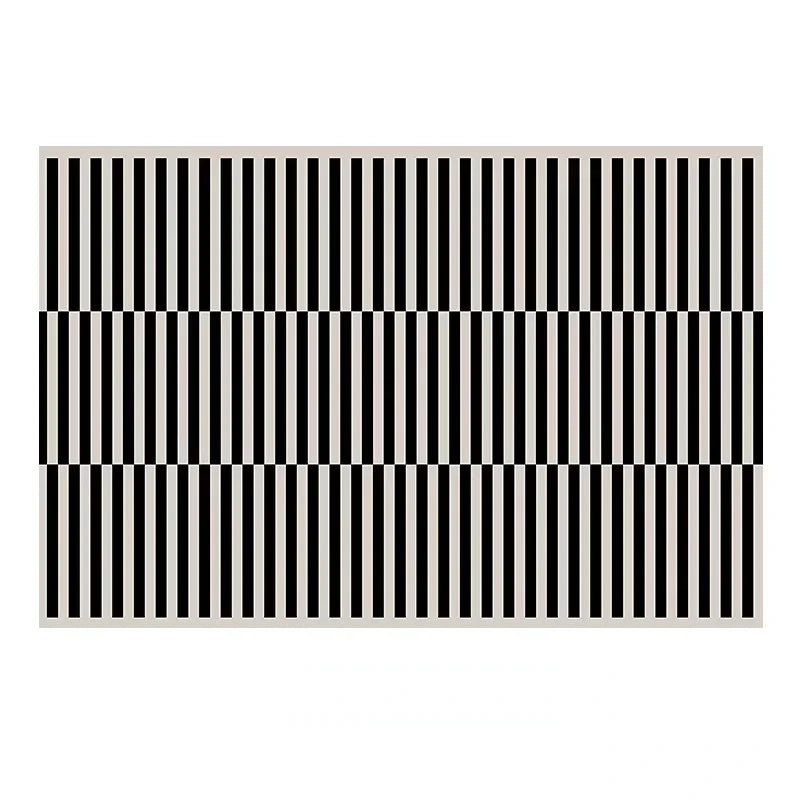 Retro Striped Living Room Rug Premium Thickened Soft Carpet