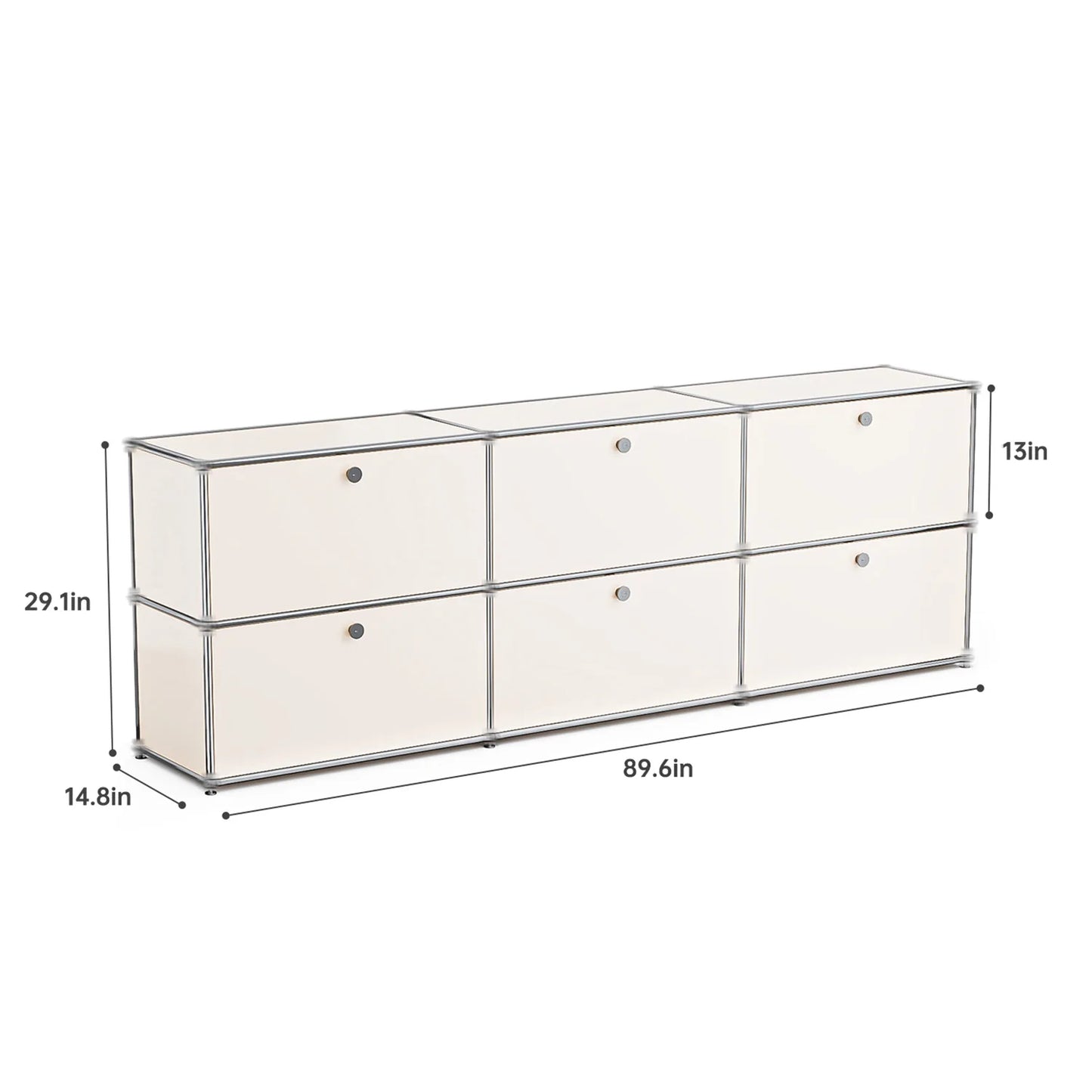 Storage Cabinet Storage Shelf Stainless Steel Metal Board Living Room Cabinet Sideboard Cabinet Modular Furniture-No Keys