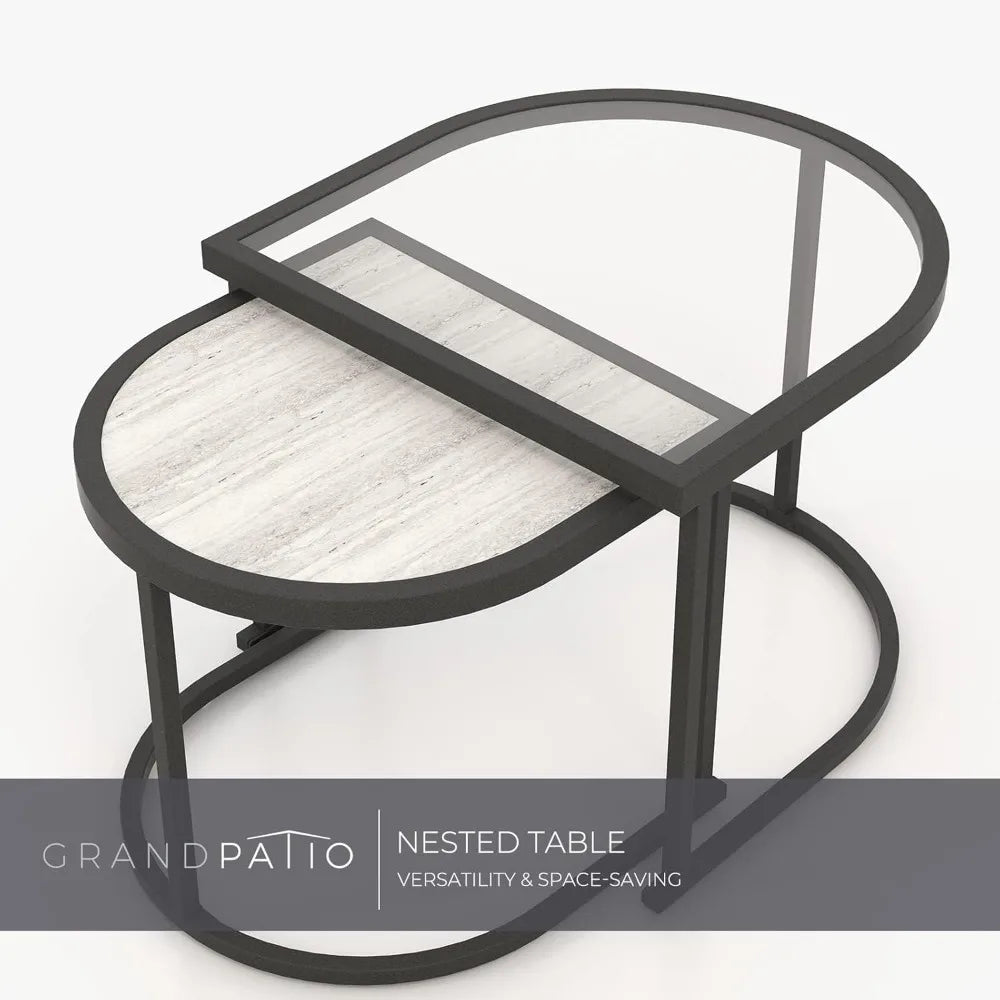 5-Piece Outdoor Wicker Furniture Set with Thick Cushions