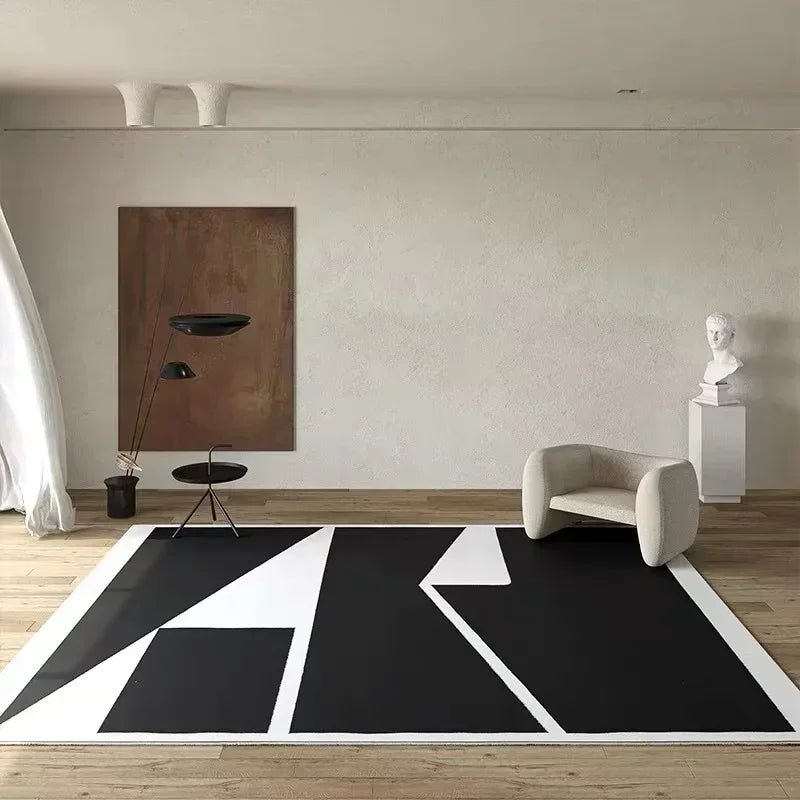 Retro Striped Living Room Rug Premium Thickened Soft Carpet