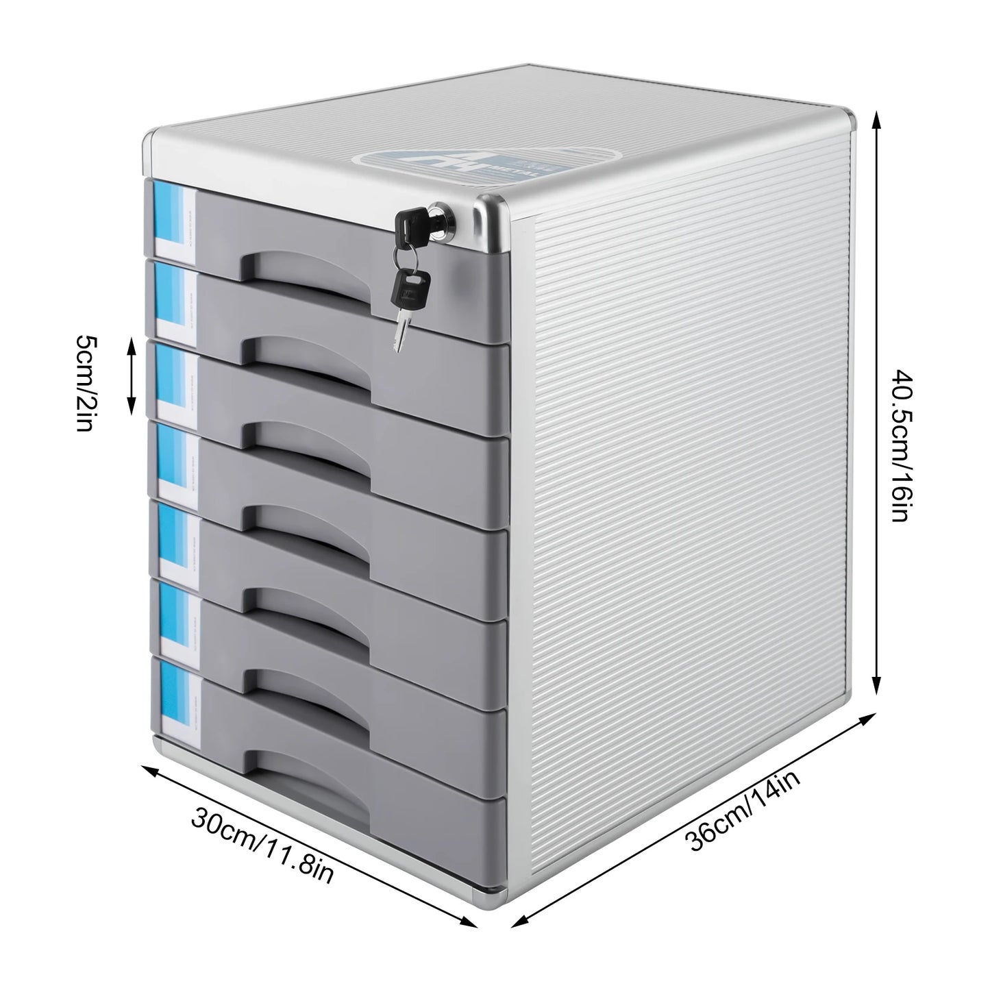 Lockable Aluminum Alloy Filing Cabinet 7 Drawer For Home Office