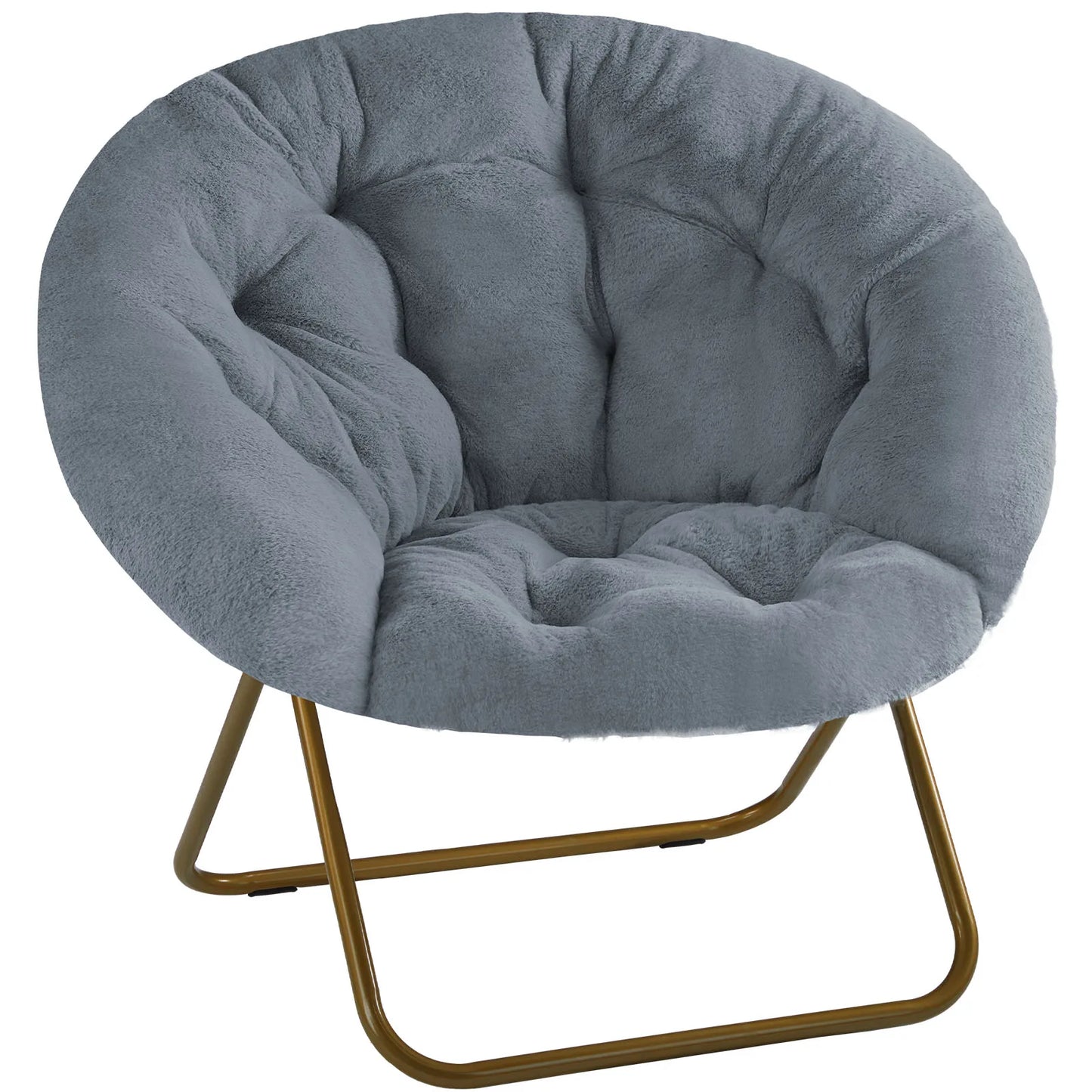Cozy Foldable Faux Fur Saucer Chair For Living Room Comfort