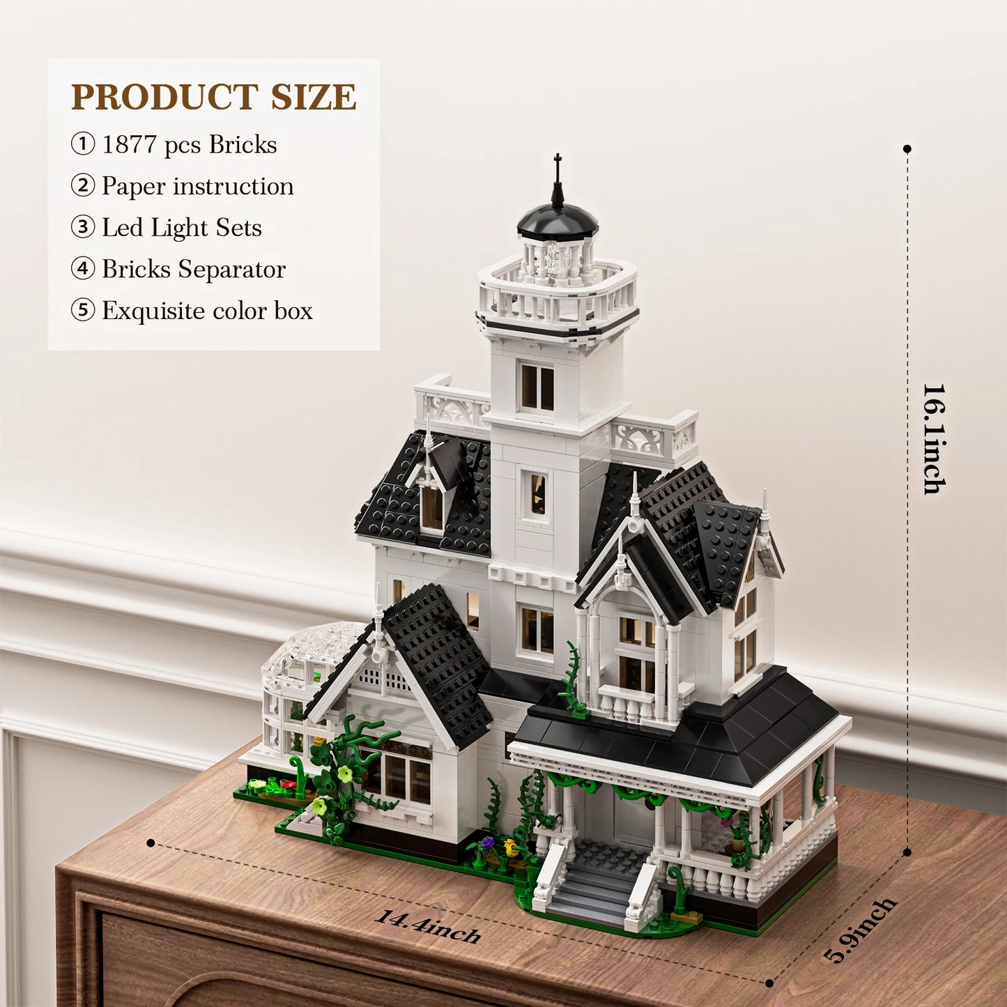 Owens House Building Set With LED Light Display 1877 PCS