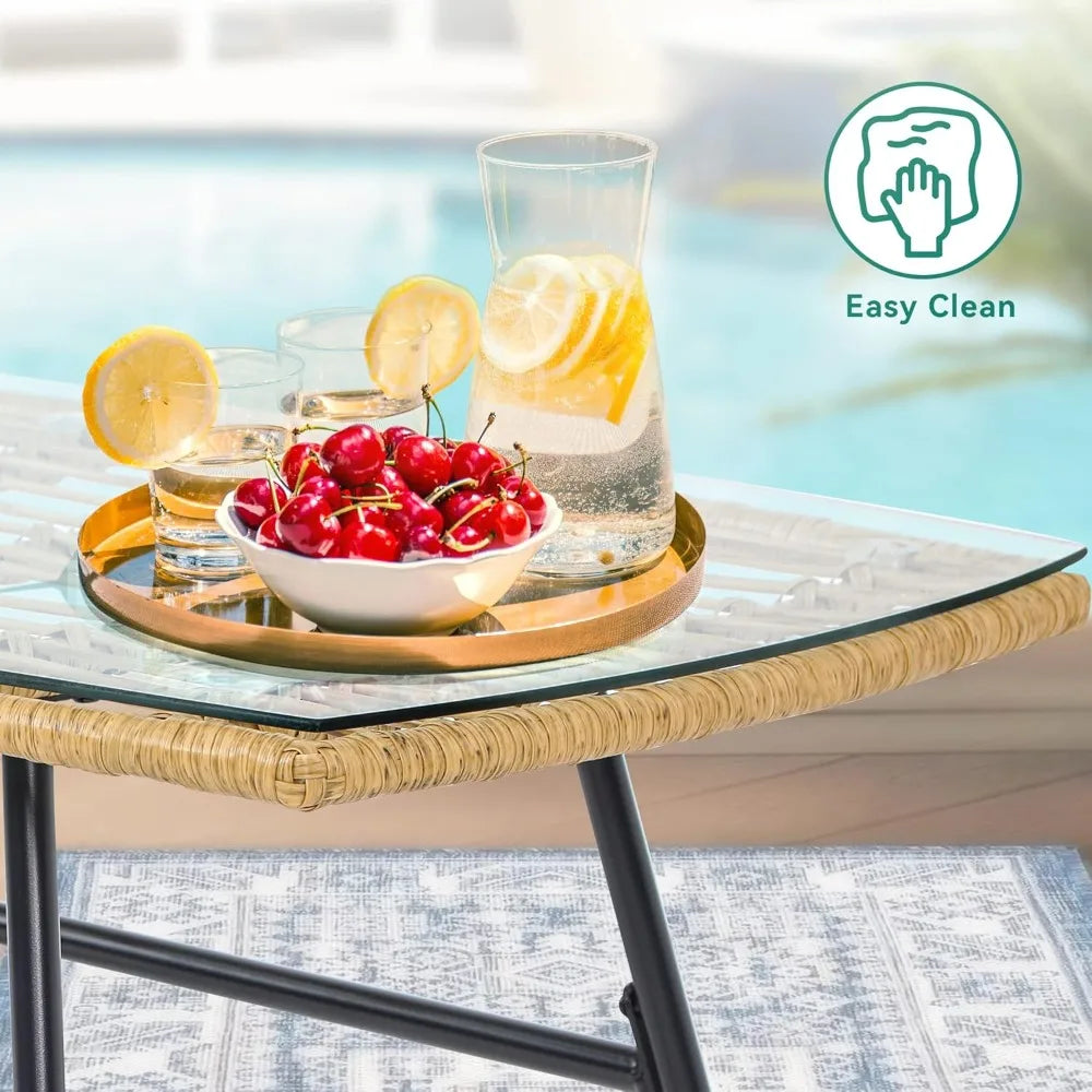 All Weather Wicker Patio Set 4 Piece For Outdoor Living